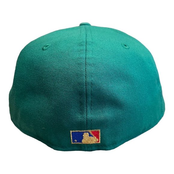 New Era New York Yankees 59FIFTY Fitted Hat Green 1998 World Series Patch 7 5/8 - Picture 5 of 6